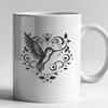 Ornate Flying Bird Vector Image - DXF