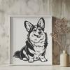 Creative Sitting Welsh Corgi In DXF - Commercial Use