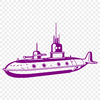 Submarine Vector Art and Design Illustration of a military submarine underwater vehicle