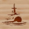 A detailed illustration of a military-grade submarine vessel.