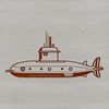 Military Submarine Digital Artwork A detailed digital illustration of a military submarine.