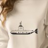 Military Submarine Design Vector Art A detailed illustration of a military submarine in vector format.