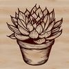 An intricate design of a flowering succulent in a stylized, vector format suitable for digital art projects.