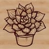 Free Floral Clipart Image Illustration of a succulent plant in a stylized design.