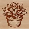 Succulent Ornament Design An ornamental design featuring a desert-dwelling succulent with intricate details and textures.