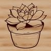 An isolated graphic representation of a succulent plant, often used in gardening and craft projects.