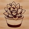 Free Succulent Graphic An intricately designed vector graphic of a succulent flower, suitable for gardening and decorative purposes.