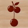 A digital illustration of a cherry fruit in its natural form, suitable for vector graphics and printing.