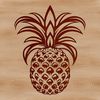 A stylized pineapple graphic An isolated graphic representation of a pineapple with clean lines and precise shapes.
