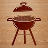 Sizzling BBQ Grill SVG Illustration Illustrative SVG image of a BBQ grill with food being cooked.
