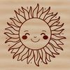 SVG illustration of the sun with stylized rays.