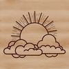 Stylized Solar Design SVG An illustration of the sun with vibrant rays and a stylized design.