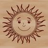A bright yellow sun symbol designed as vector art for digital and offline use.