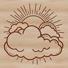 Digital Sun Icon Design A graphic representation of the sun in a digital format suitable for editing with software like Illustrator.