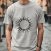 Illustration of a stylized sun icon in vector format for use in digital designs and crafts.
