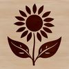 A vector illustration of a single sunflower plant in full bloom, suitable for use in gardening and nature-themed designs.