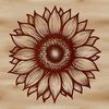 Detailed Flower Design in Vector Format A detailed illustration of a tall sunflower with large petals and a dark center.