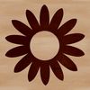 Bright Yellow Flower with Large Petals A simple line drawing of a bright yellow sunflower with large petals and a dark center.