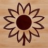 A detailed illustration of a sunflower, a type of annual flower often grown in gardens for its large yellow blooms.