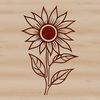 A detailed illustration of a sunflower with large petals and tall stem, suitable for vector art and graphic design projects.