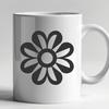 Beautiful Floral Stem Vector Graphic An illustration of a single sunflower stem with detailed flower head in a minimalist style.
