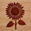 Sunflower Plant Silhouette in Yellow and Brown A detailed illustration of a sunflower plant with large yellow petals and dark centers.