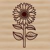 Sunflower Illustration in Vector Format A detailed illustration of a tall sunflower with large yellow petals and a dark center.