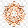 Beautiful Sun Illustration for Graphic Design A simple vector illustration of the sun in its various stages of the solar cycle, suitable for graphic design projects.