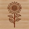 Bright Floral Vector Design A large sunflower with bright yellow petals and dark center, ideal for vector graphics and digital design.
