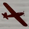 A silhouette of a commercial airplane in flight.