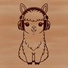 Alpaca Illustration in Stylized Form A stylized illustration of a South American camelid animal with long neck and ears.