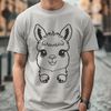 Soft Faced Alpaca Silhouette A vector graphic representation of a domesticated mammal with soft fur and a gentle expression.