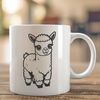 SVG illustration of a calm alpaca in a natural setting.