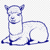 Relaxed Andes Creature A high-quality digital illustration of a relaxed alpaca lying down.