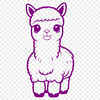Adorable Alpaca Vector Graphic Design An illustration of a friendly South American camelid animal with soft fur.