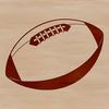 A simple outline illustration of an American football, suitable for use in graphic design and digital art projects.