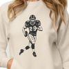 Football Helmet Illustration Vector An illustration of an American football player wearing a helmet, suitable for vector design and commercial use.