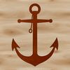 A nautical anchor icon in a simple silhouette design.
