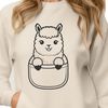 Beautiful SVG Alpaca Graphic An illustration of a standing alpaca with its fur visible.