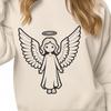 Minimalist Guardian Angel Illustration A minimalist illustration of a guardian angel with wings outstretched.