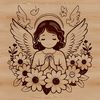 Intricate Floral Angel Illustration Illustrated angel design featuring intricate floral patterns in a vector format.