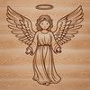 A detailed vector design of a classic angel with subtle wings.