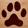 A high-quality vector graphic design featuring a collection of animal paw prints in various sizes and shapes.