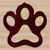Set of customizable paw print clip art designs for crafting and design projects.