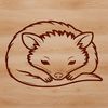 A cartoon illustration of a sleeping wild animal, an opossum, in vector format.