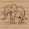 A standing elephant in a natural habitat, suitable for vector design projects.