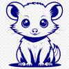 Wild Possum Vector Illustration Wild animal possum illustration in vector format