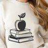 Educational Apple Design SVG Vector illustration of an apple book with educational design elements