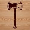 Sharp Axe Illustration A detailed illustration of a sharp axe head with a wooden handle, suitable for vector graphics design.