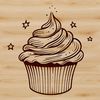 Digital Dessert Vector Art A colorful digital illustration of a cupcake made from vector art, suitable for clip art and commercial use.